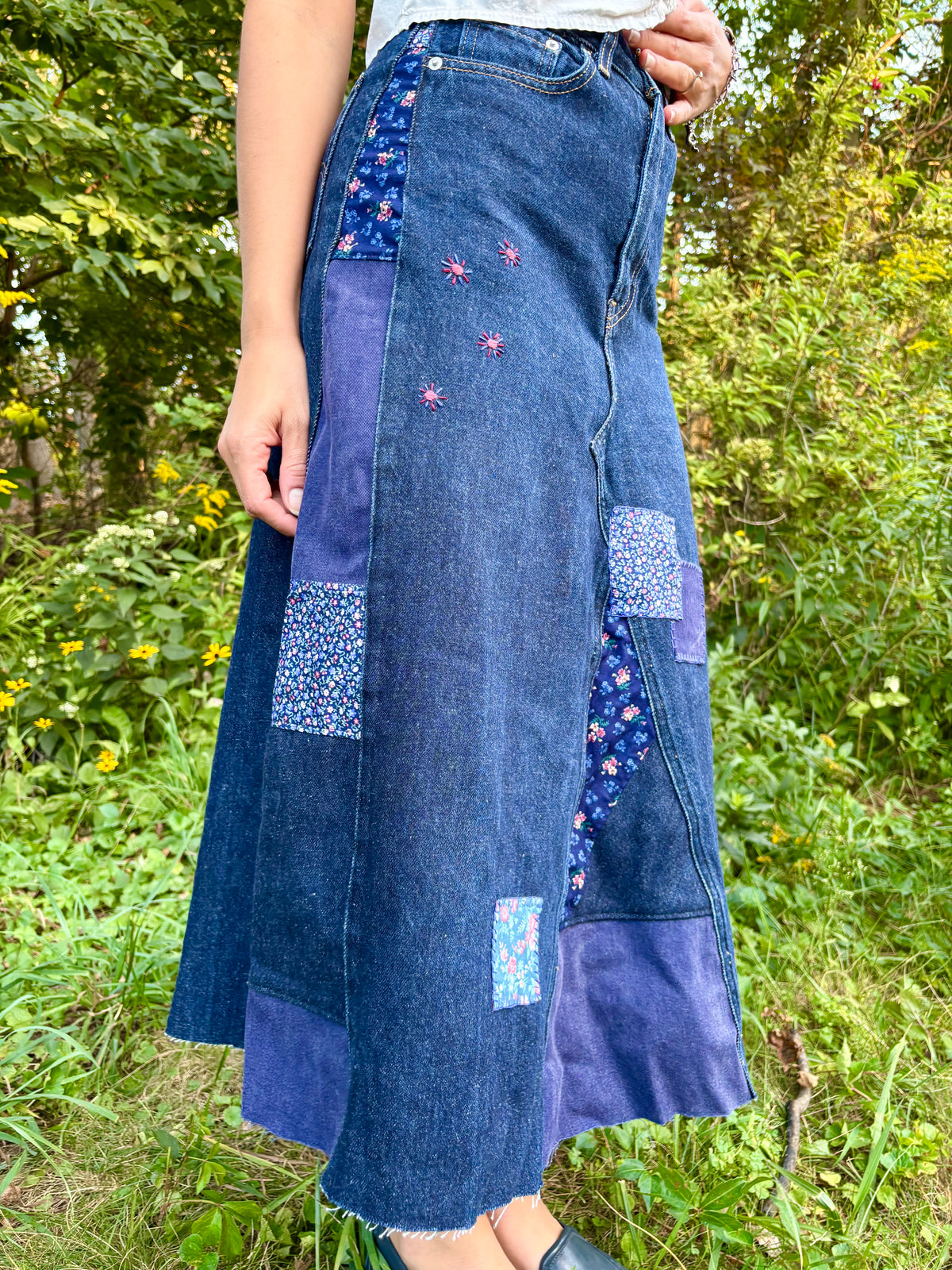 Patchwork Levi's Maxi Skirt