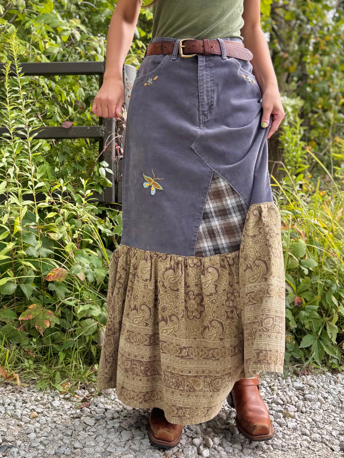 Corduroy Ruffle Skirt