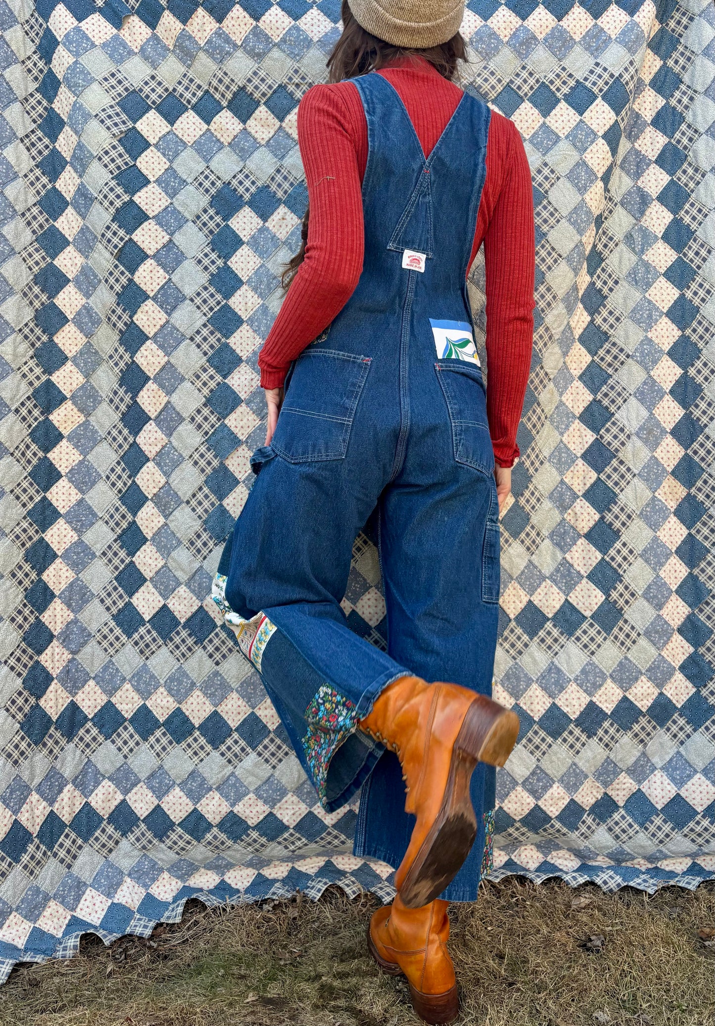 Spring Florals Patchwork Overalls