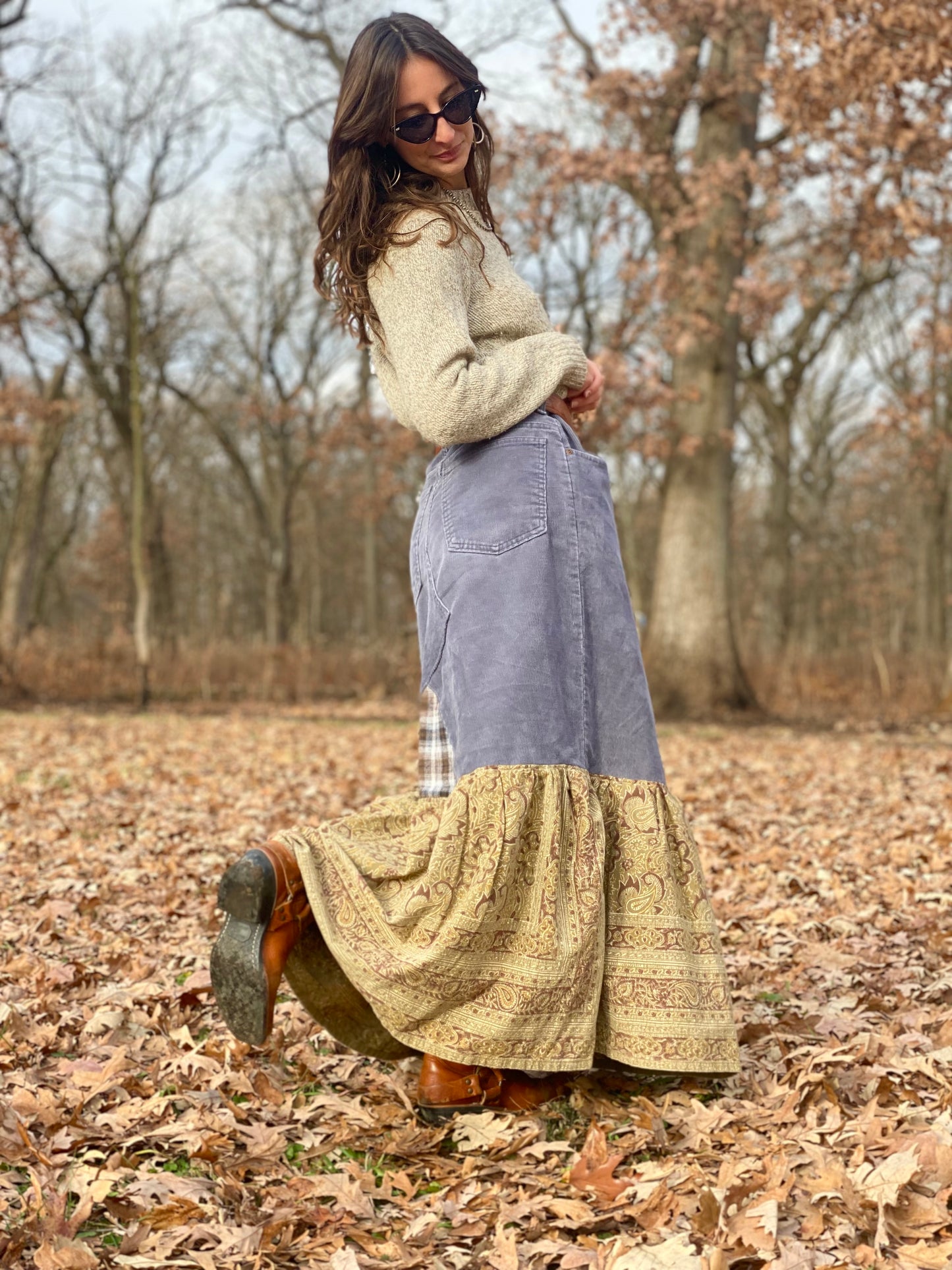 Corduroy Ruffle Skirt