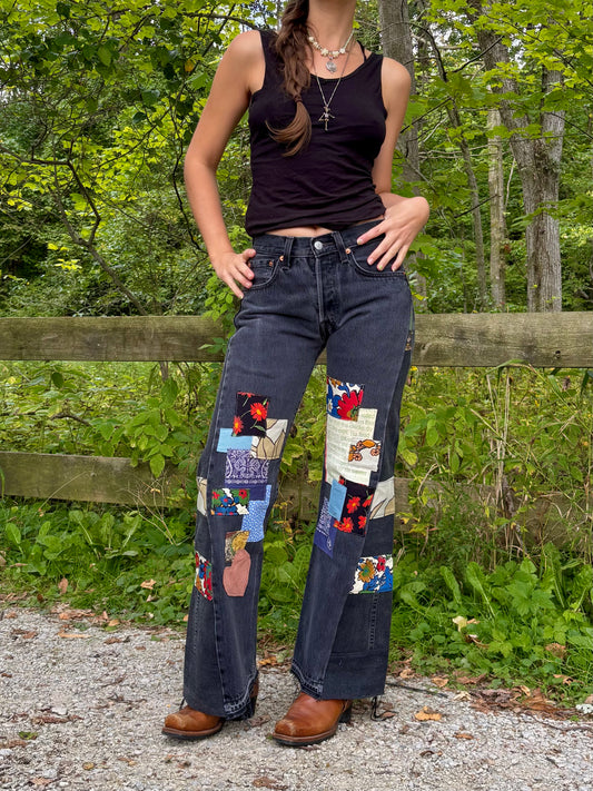 Multi Color Patched Black Levi's