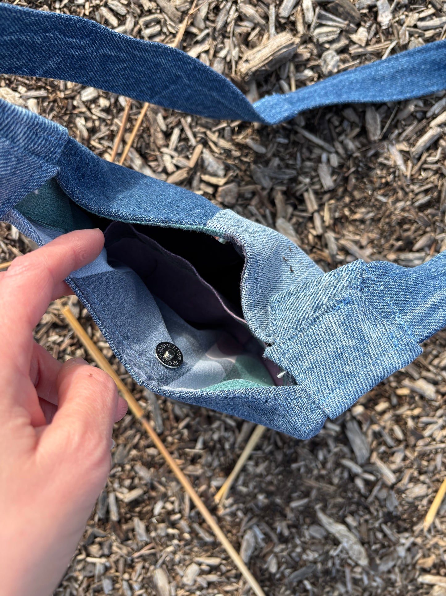 Handmade Denim Bag - Denim Checks (small)