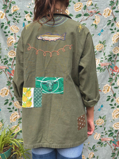 𓆟 Embroidered & Patched OG 107 Army Shirt