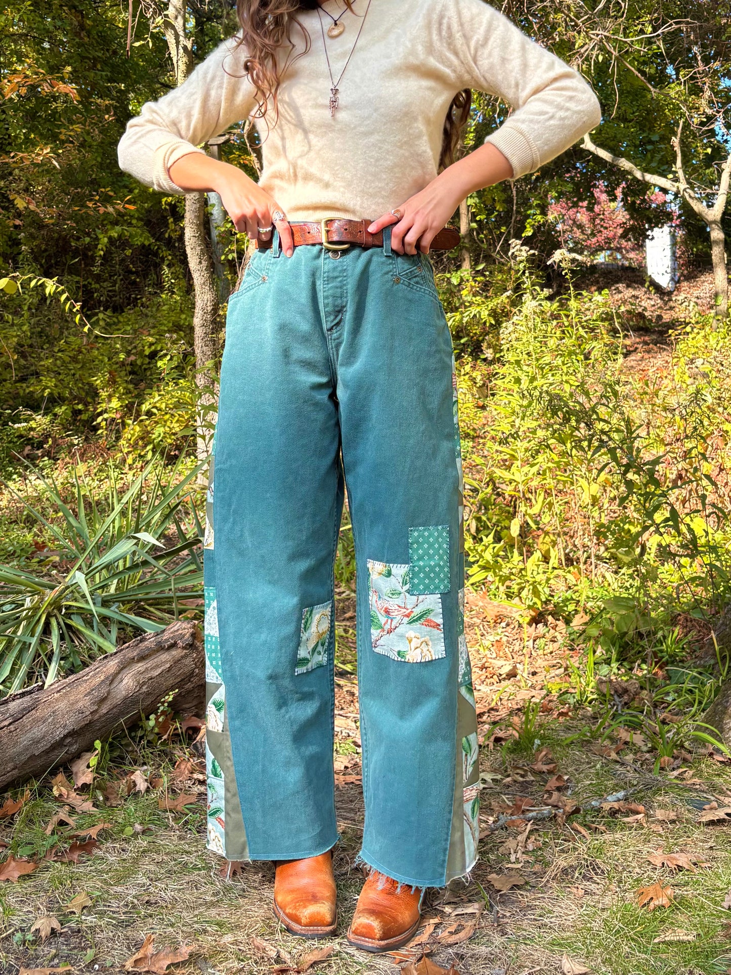 Forest Green Pinwheel Zena Jeans