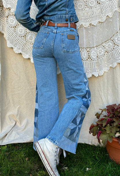 Quilted Star Wrangler Blue Jeans