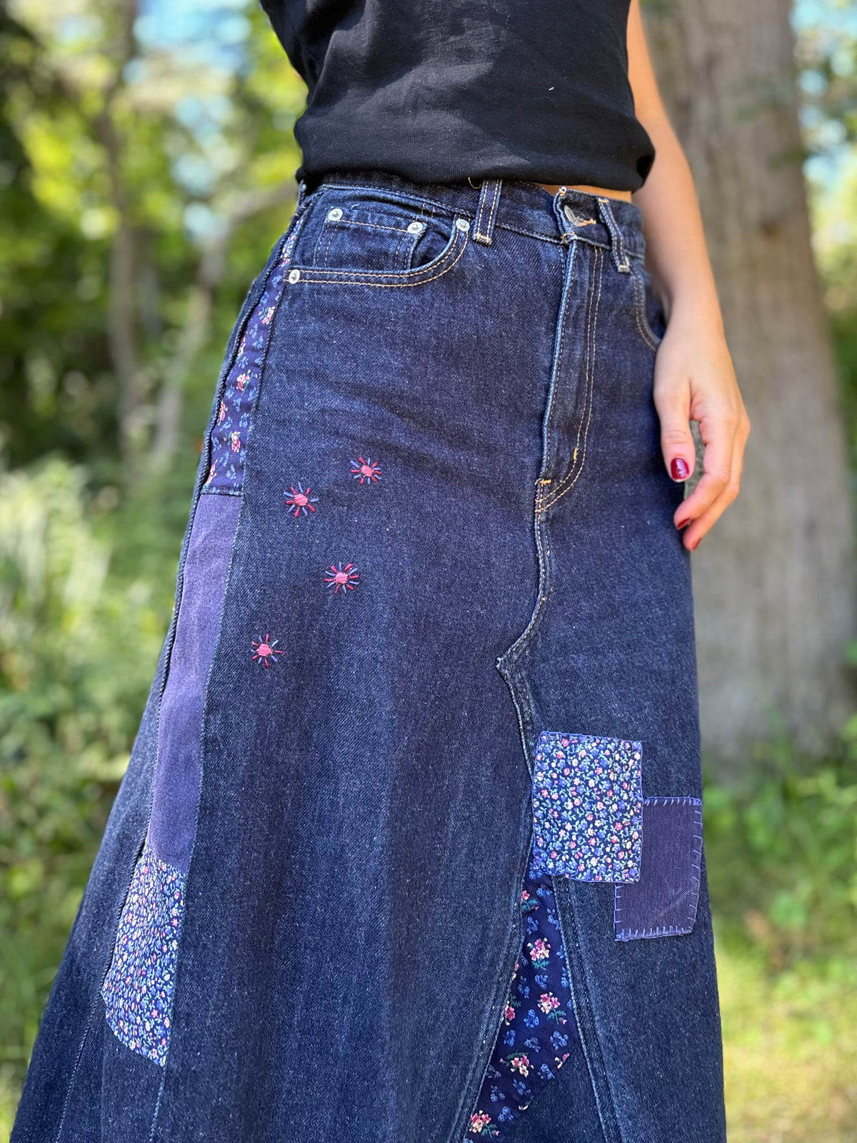 Patchwork Levi's Maxi Skirt