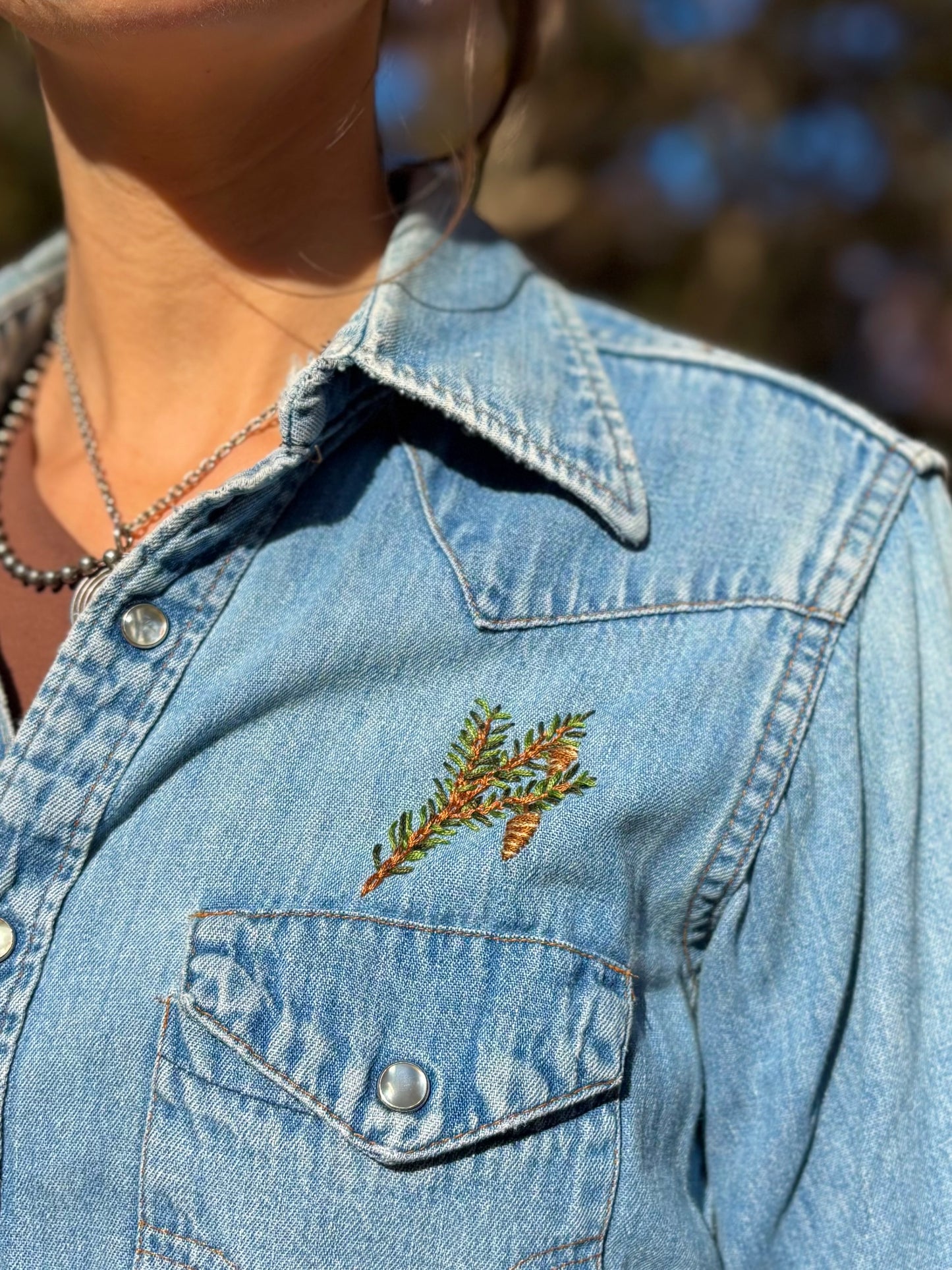 1970s Northern Flicker Embroidered Pearl Snap