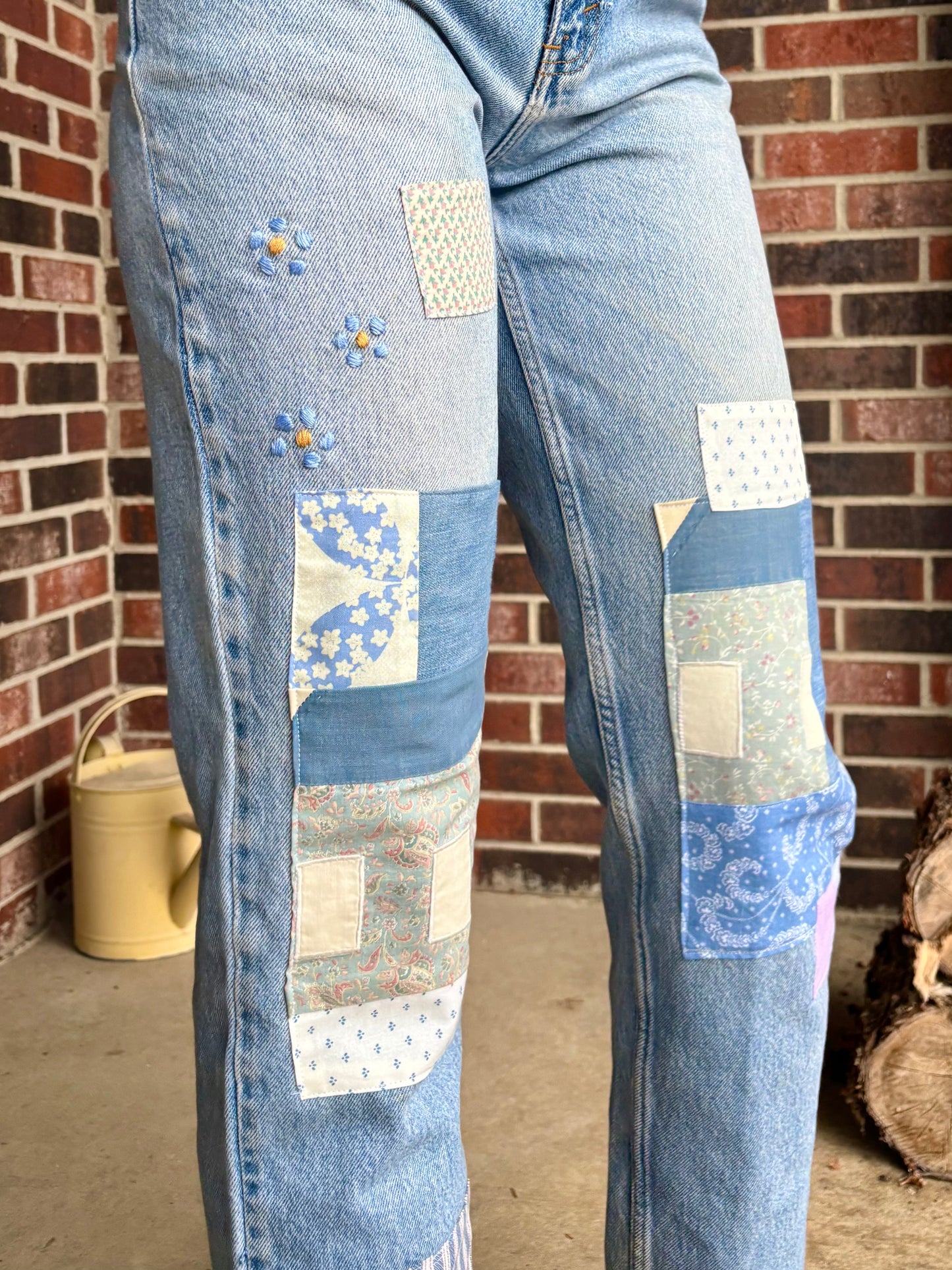 Patched Bum Route 66 Jeans