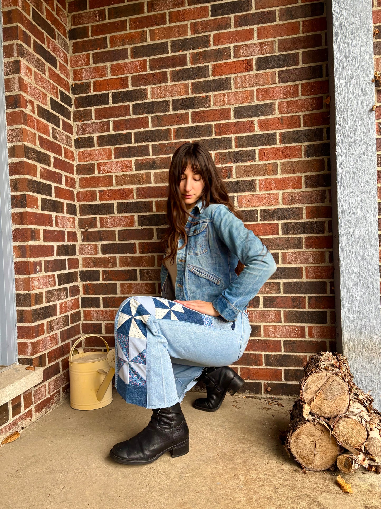 Light Wash Pinwheel Calico Wranglers