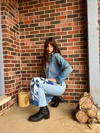 Light Wash Pinwheel Calico Wranglers