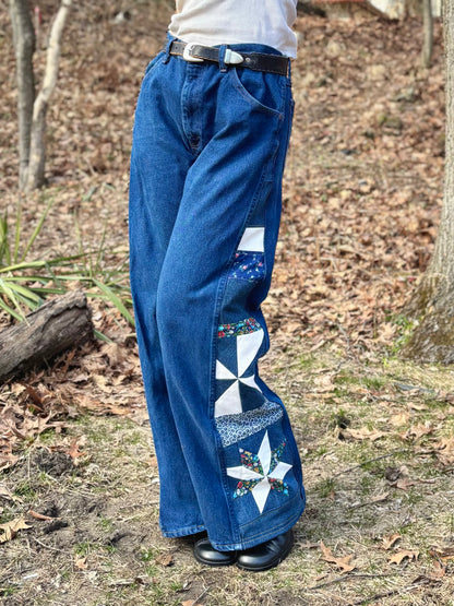 Dark Blue Star Pinwheel Rustlers