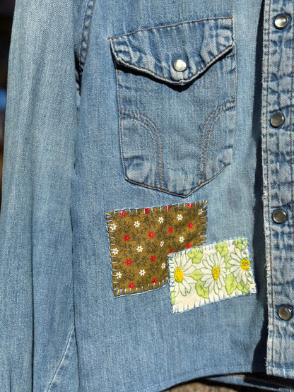 1970s Northern Flicker Embroidered Pearl Snap