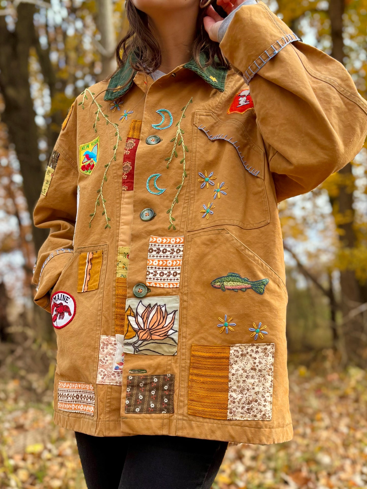 𓆟 Embroidered & Patched Canvas Barn Coat