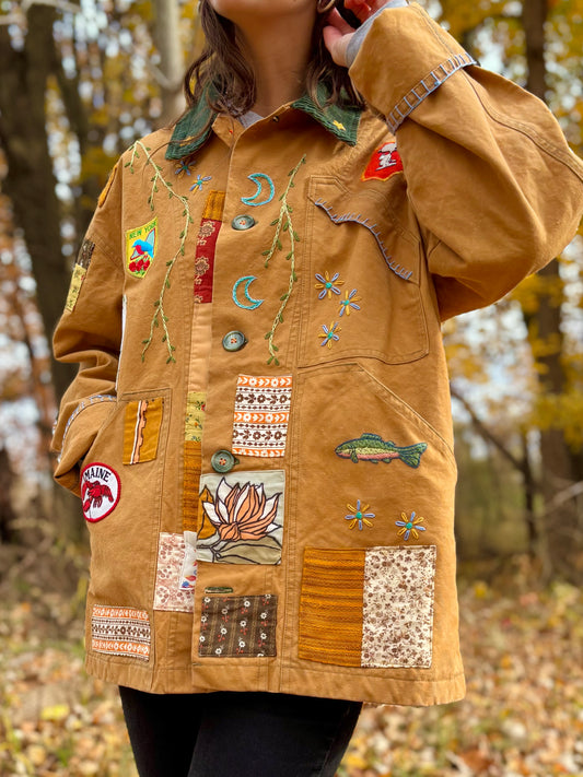 𓆟 Embroidered & Patched Canvas Barn Coat