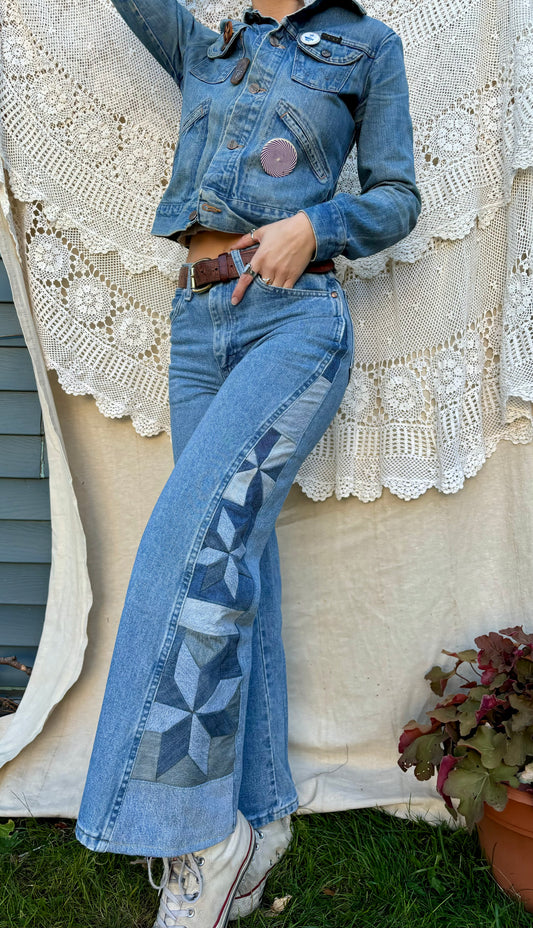 Quilted Star Wrangler Blue Jeans