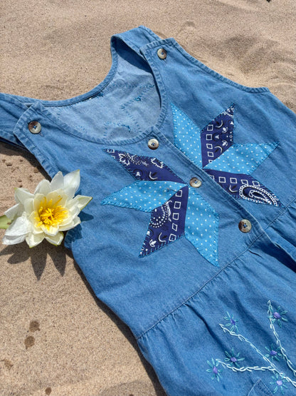 Light Wash Embellished Denim Dress