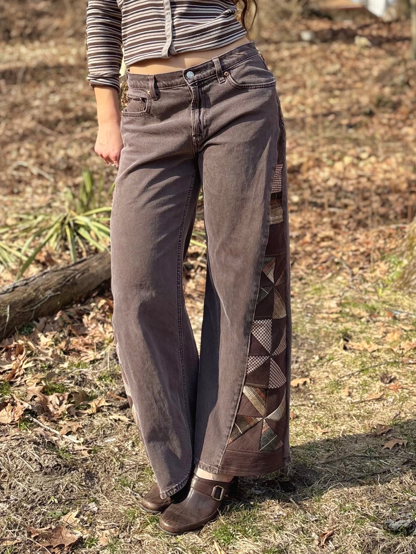 Chocolate Brown Pinwheel Jeans