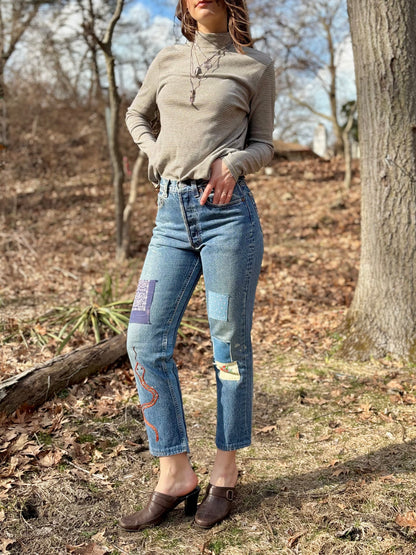 🐍 Patched & Embroidered Levi's