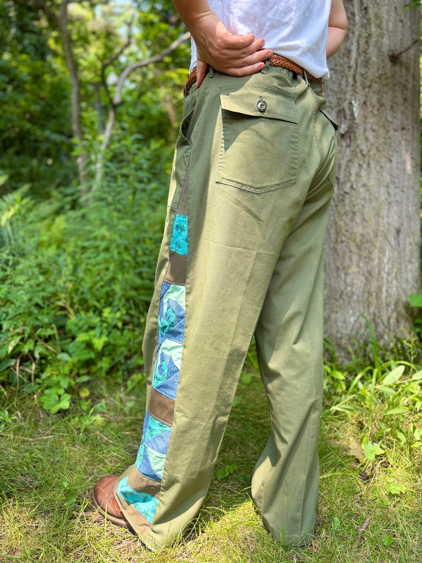 Olive Green Swirl Army Pants
