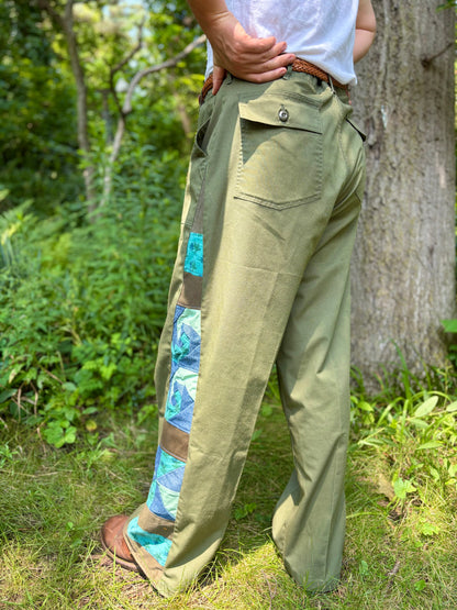 Olive Green Swirl Army Pants