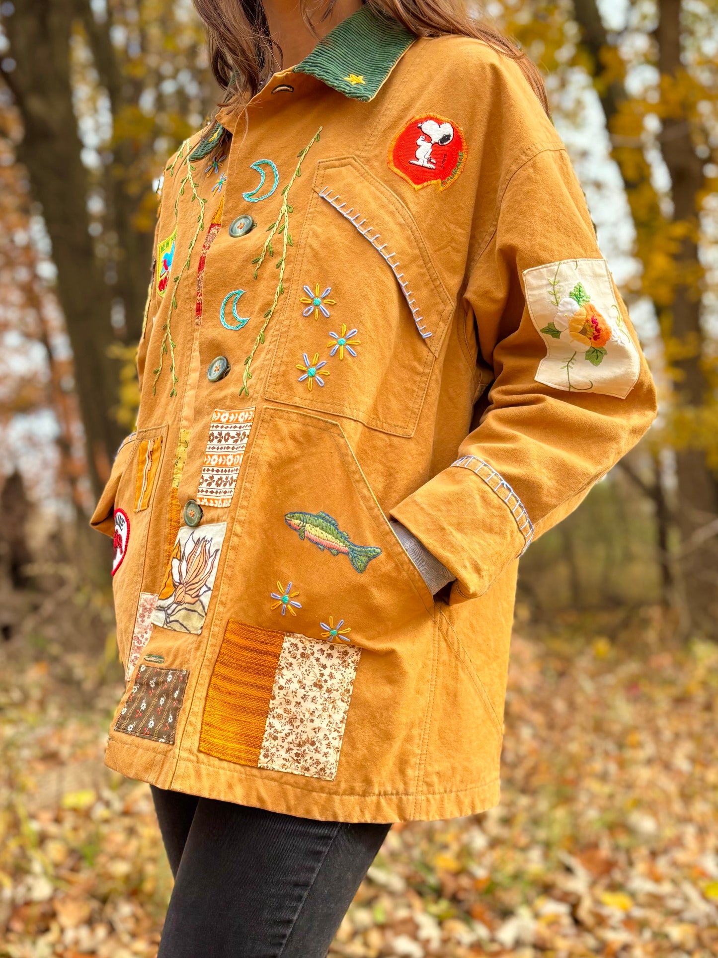 𓆟 Embroidered & Patched Canvas Barn Coat