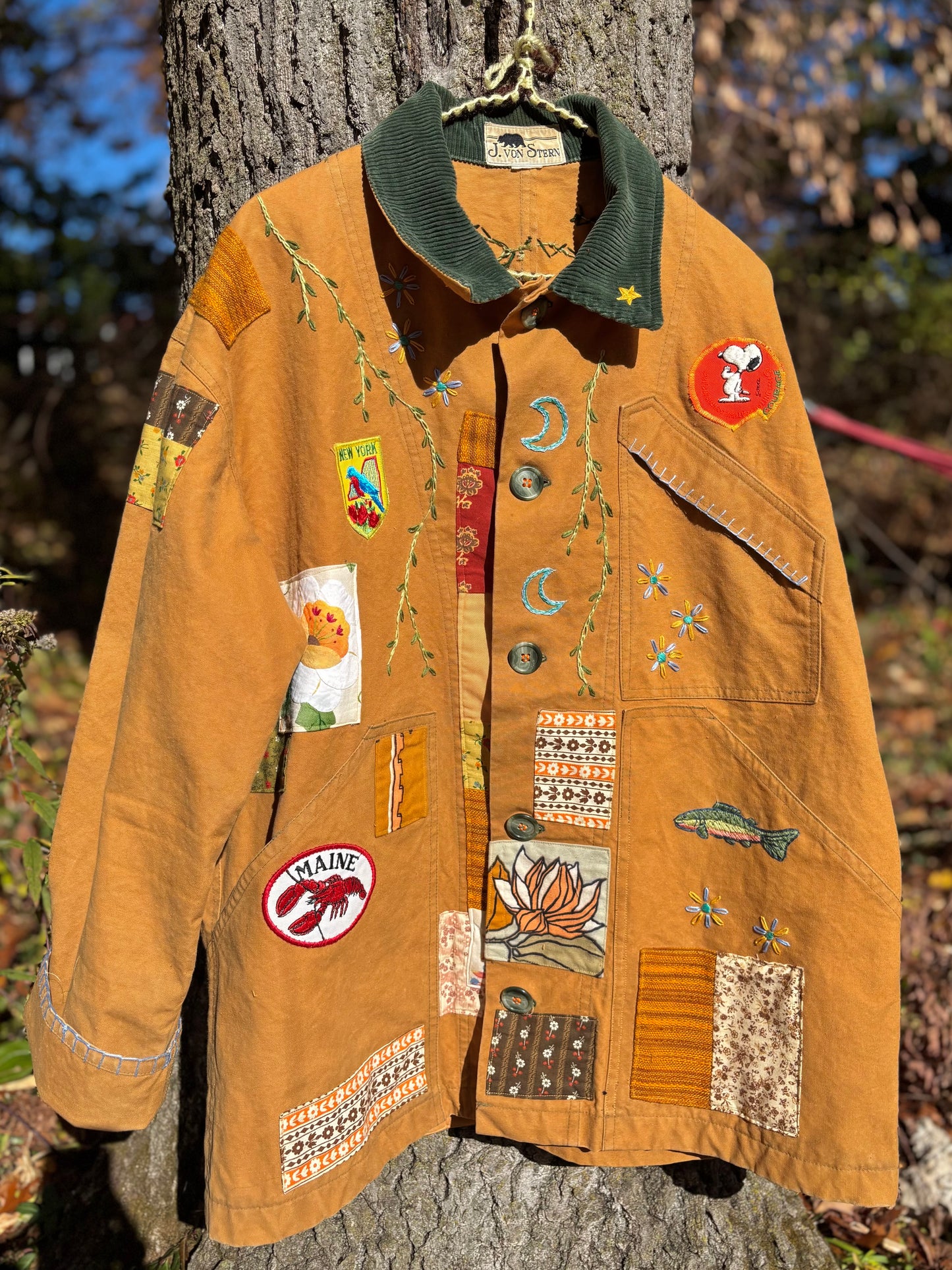 𓆟 Embroidered & Patched Canvas Barn Coat