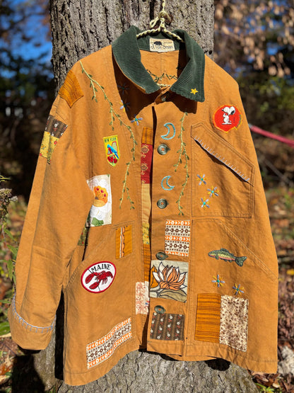 𓆟 Embroidered & Patched Canvas Barn Coat