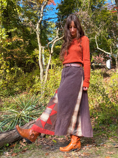 Coffee Brown Quilt Skirt