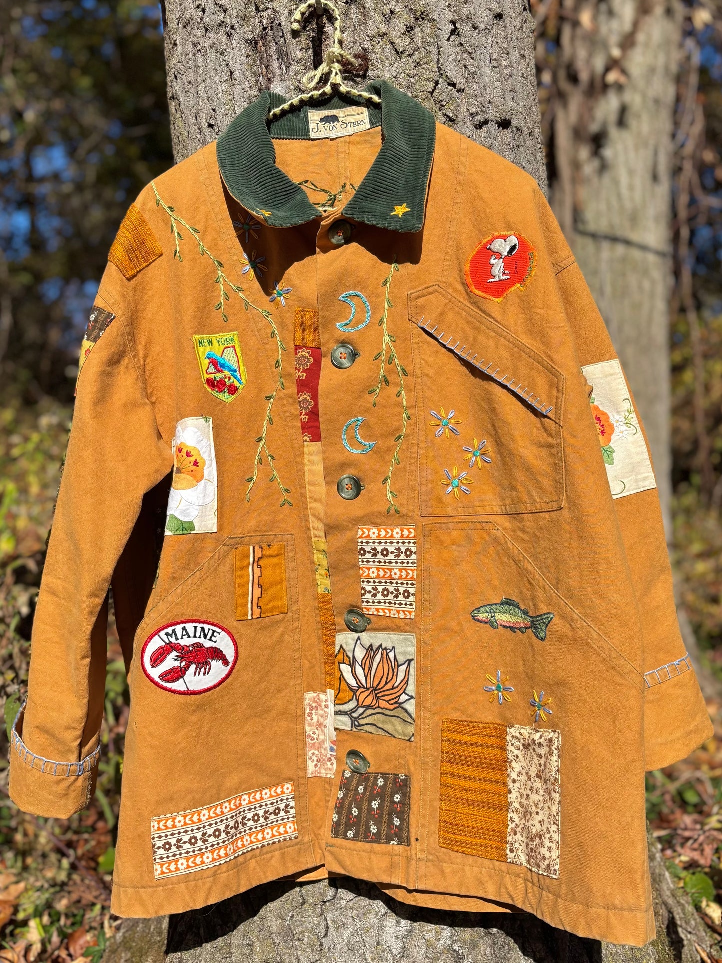 𓆟 Embroidered & Patched Canvas Barn Coat