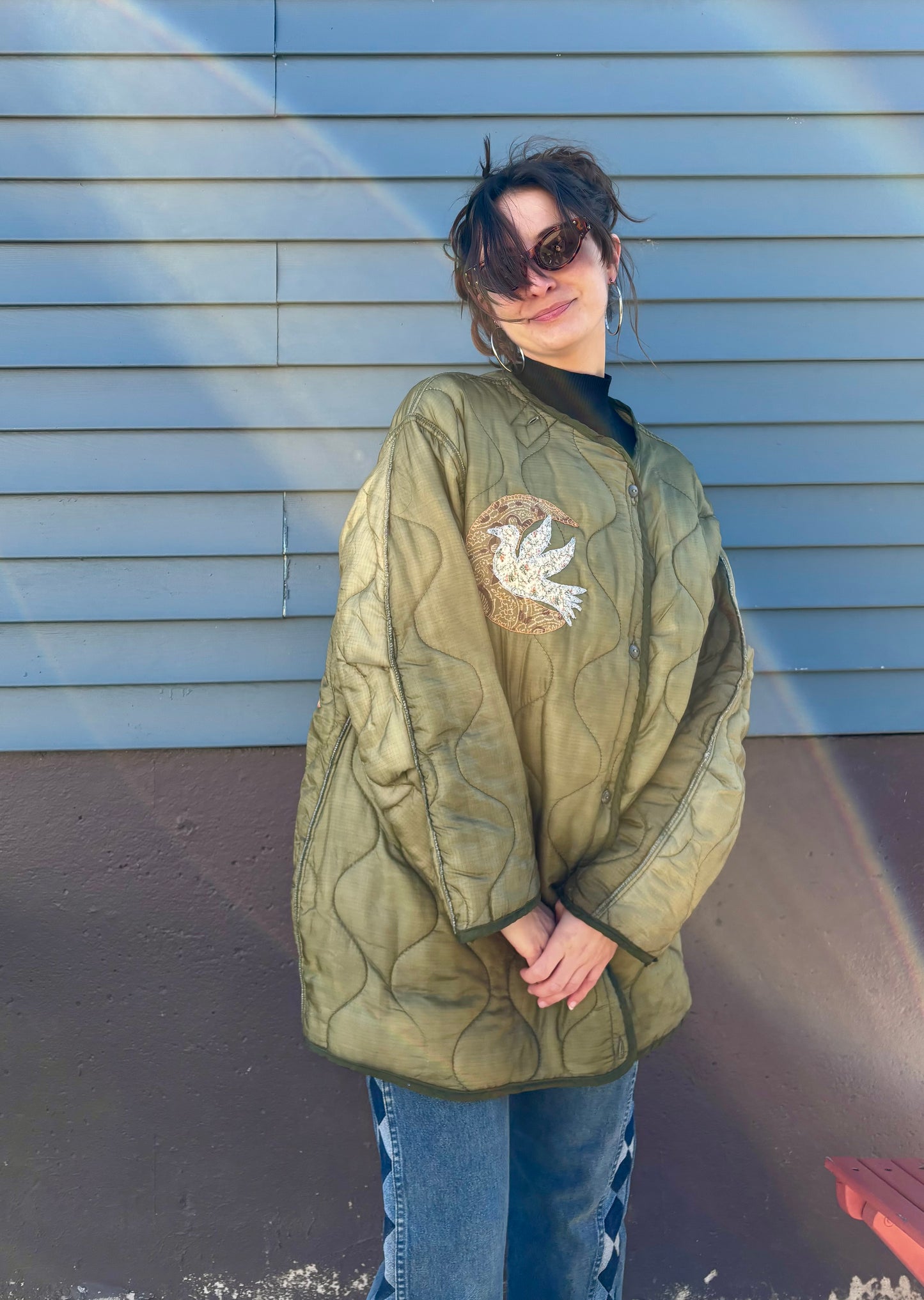 Appliqué Army Jacket Liner