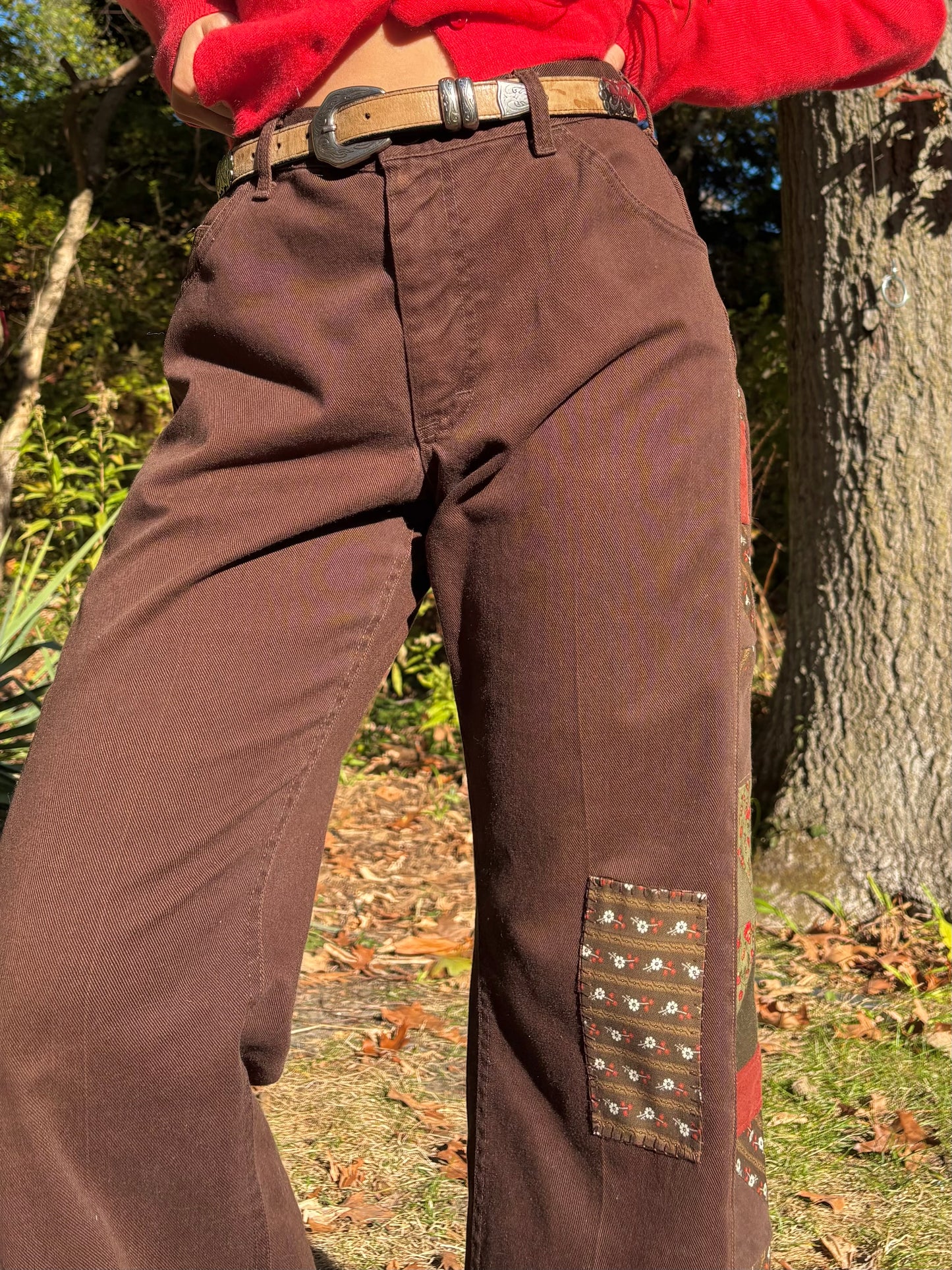 Chocolate Brown Pinwheel Lee Jeans
