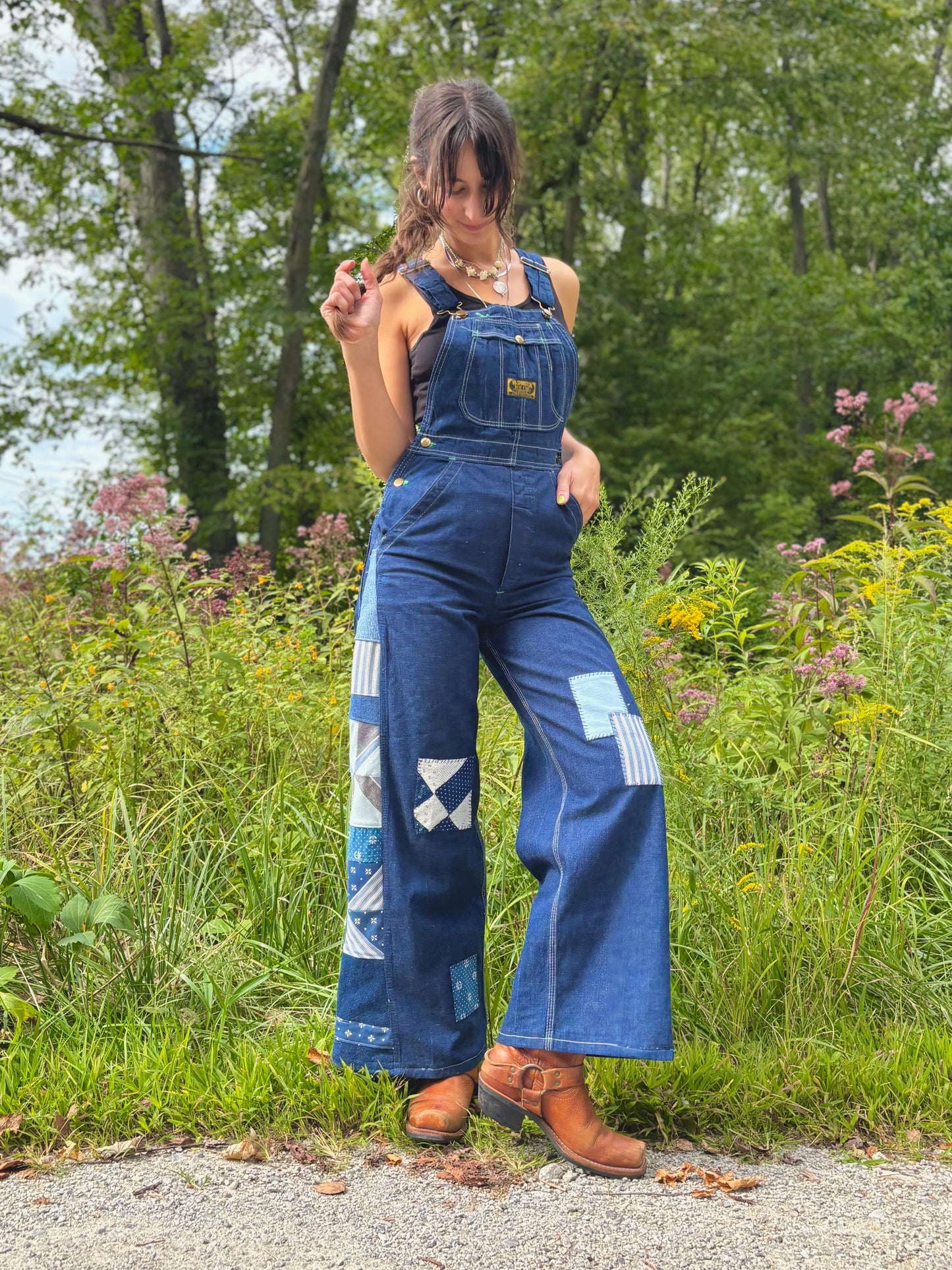 Patched Pinwheel Dee Cee Overalls