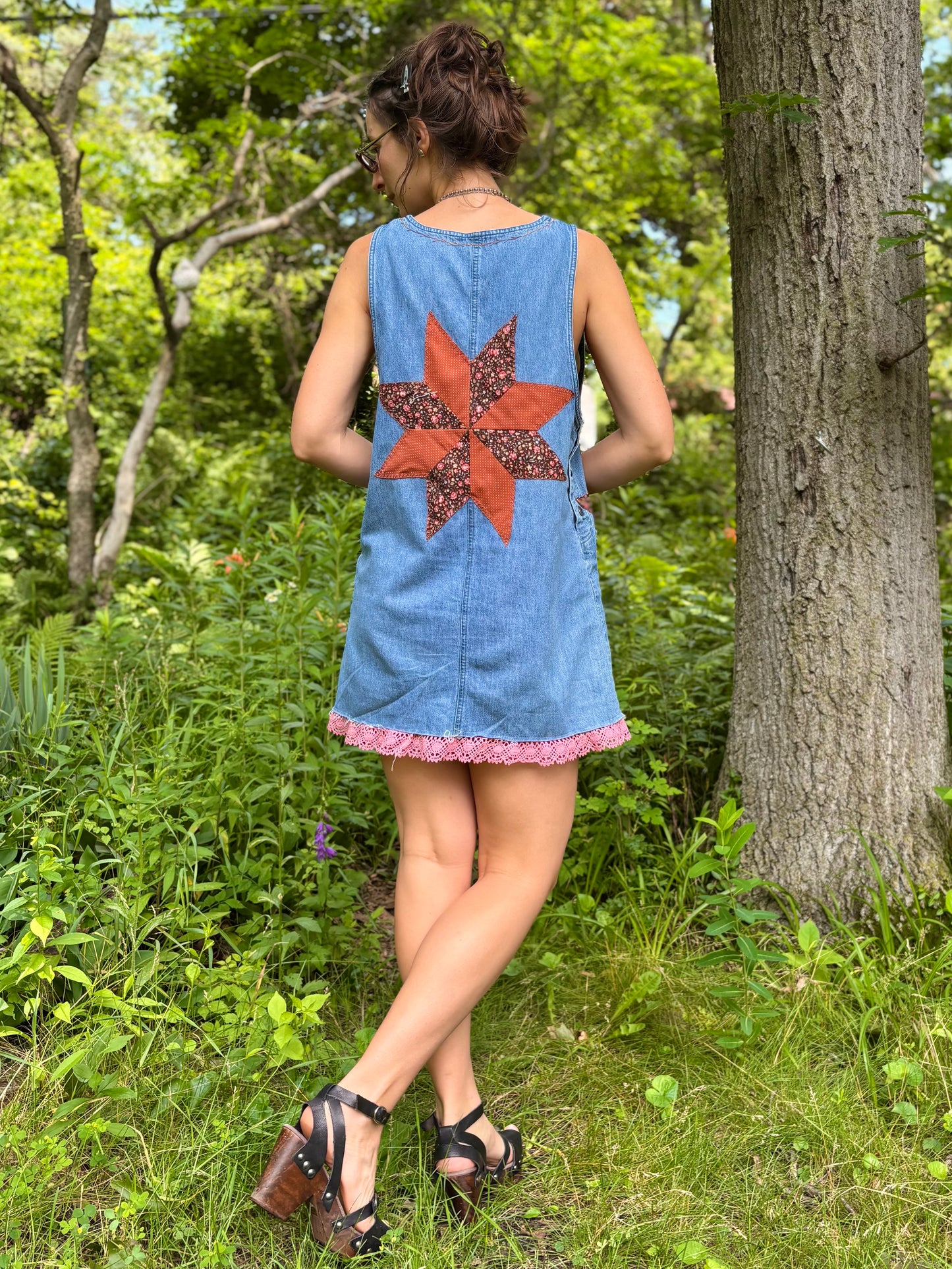 Embellished Denim Mini Dress