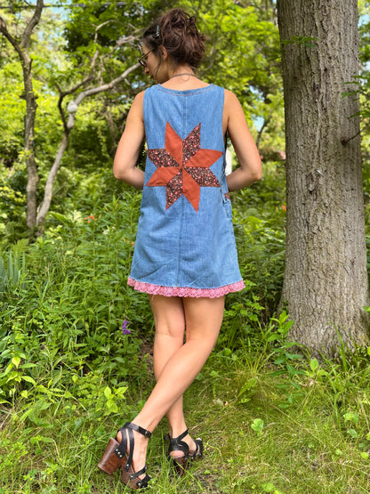 Embellished Denim Mini Dress