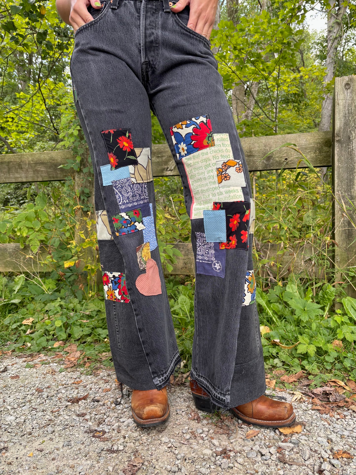 Multi Color Patched Black Levi's