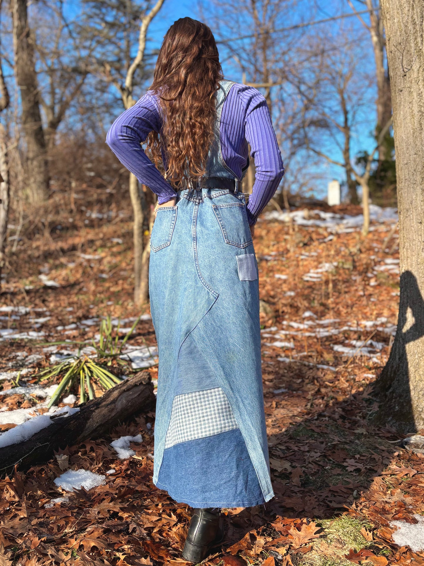 90s Blue Quilt Jumper