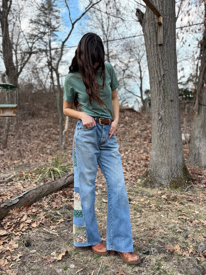 Blue-Green Checkered Jeans