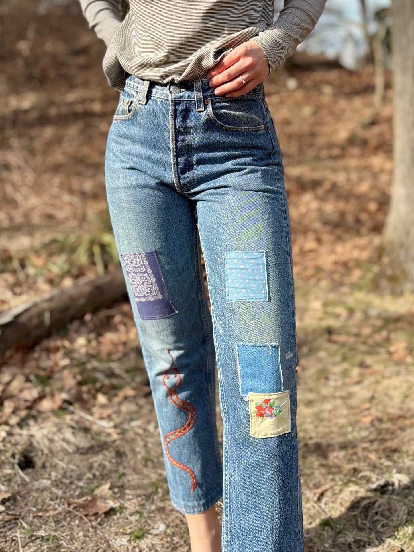 🐍 Patched & Embroidered Levi's