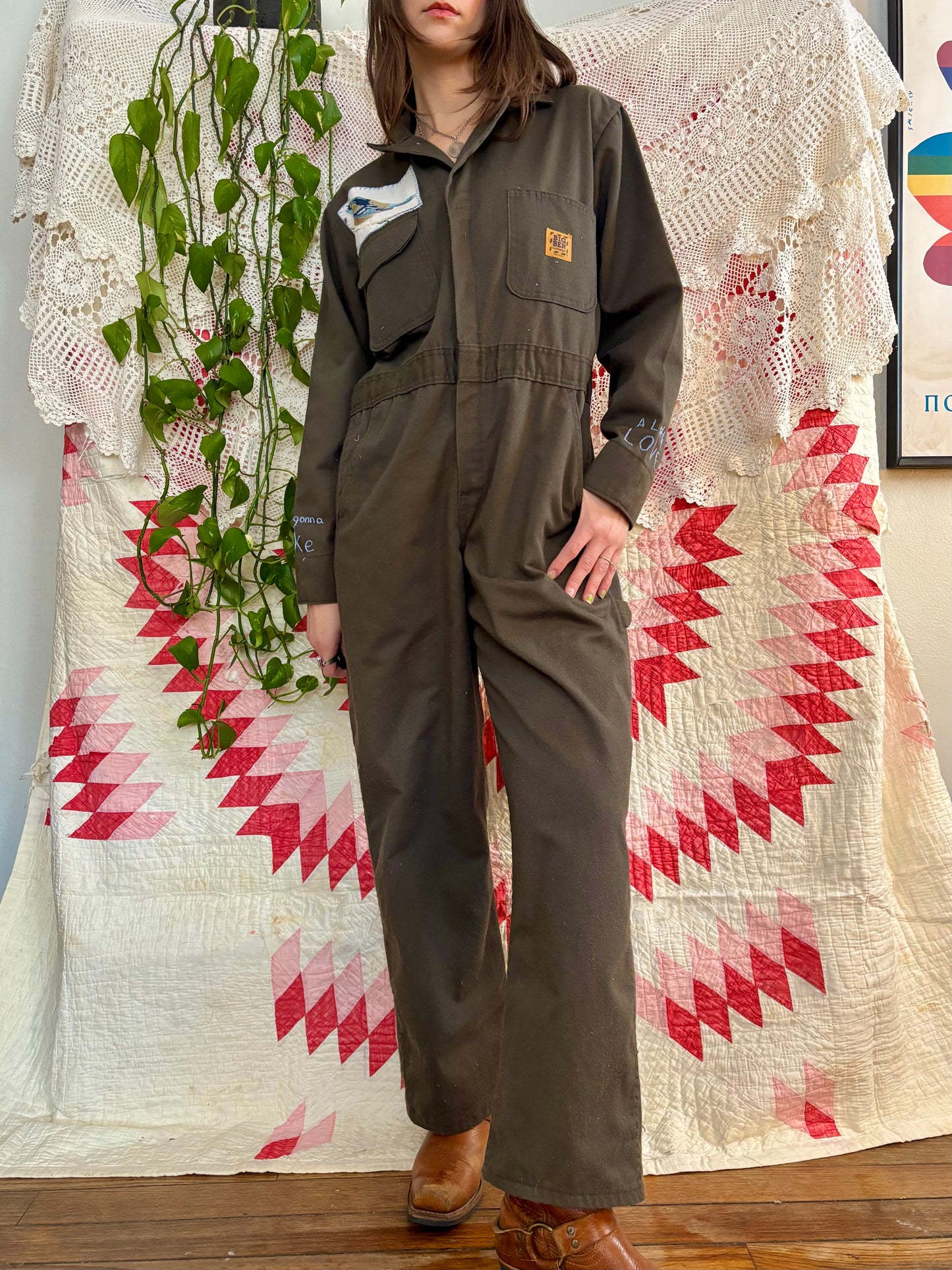 Lotta Love Appliqué Big Ben Coveralls