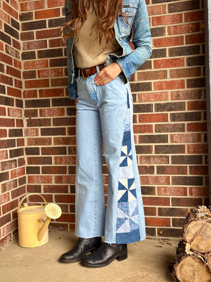 Light Wash Pinwheel Calico Wranglers