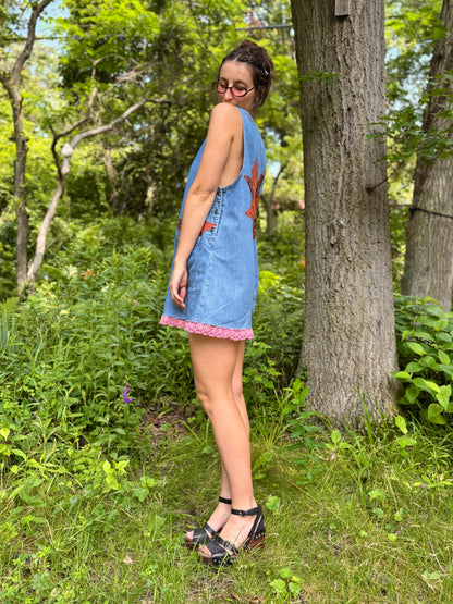 Embellished Denim Mini Dress