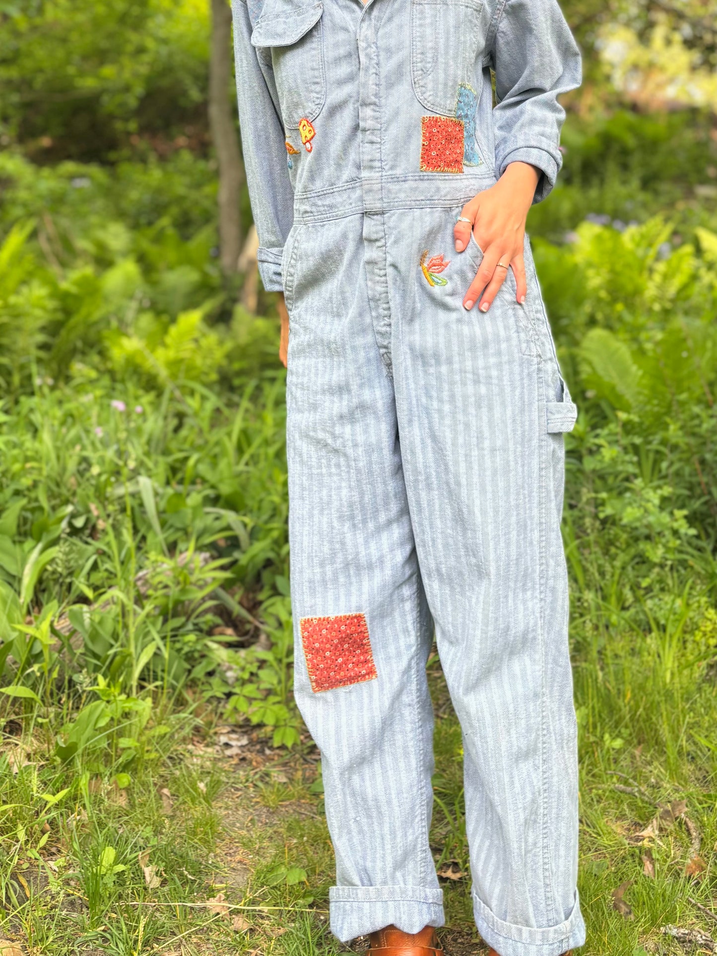 Hand Embroidered & Patched Wrangler Coveralls