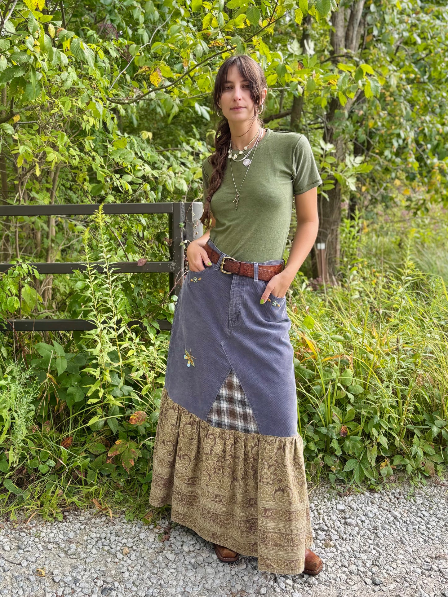 Corduroy Ruffle Skirt