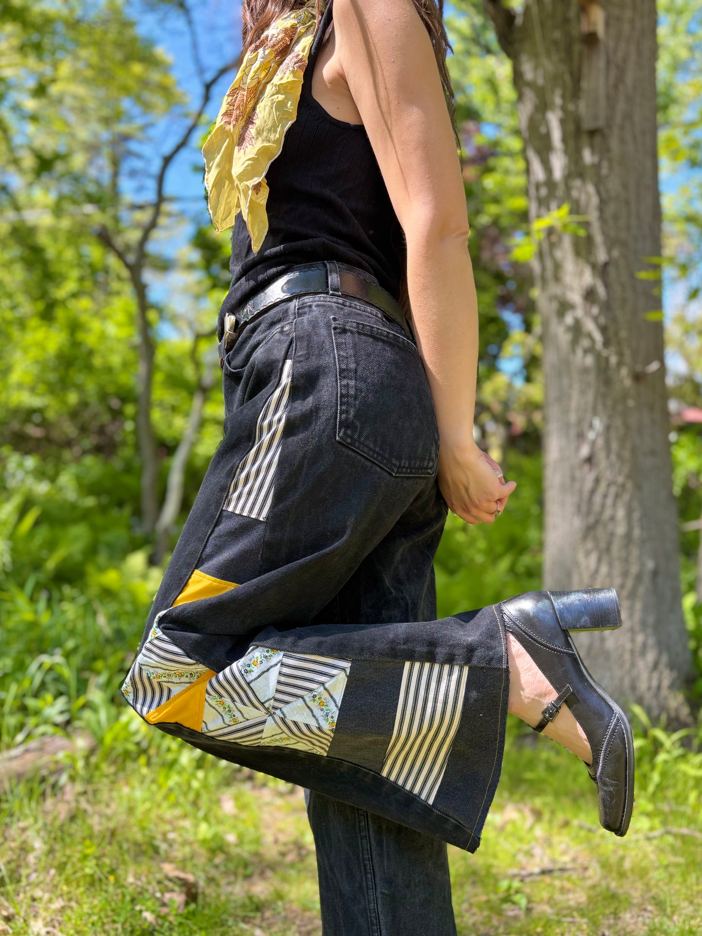 🐝  Black & Yellow Pinwheel Jeans