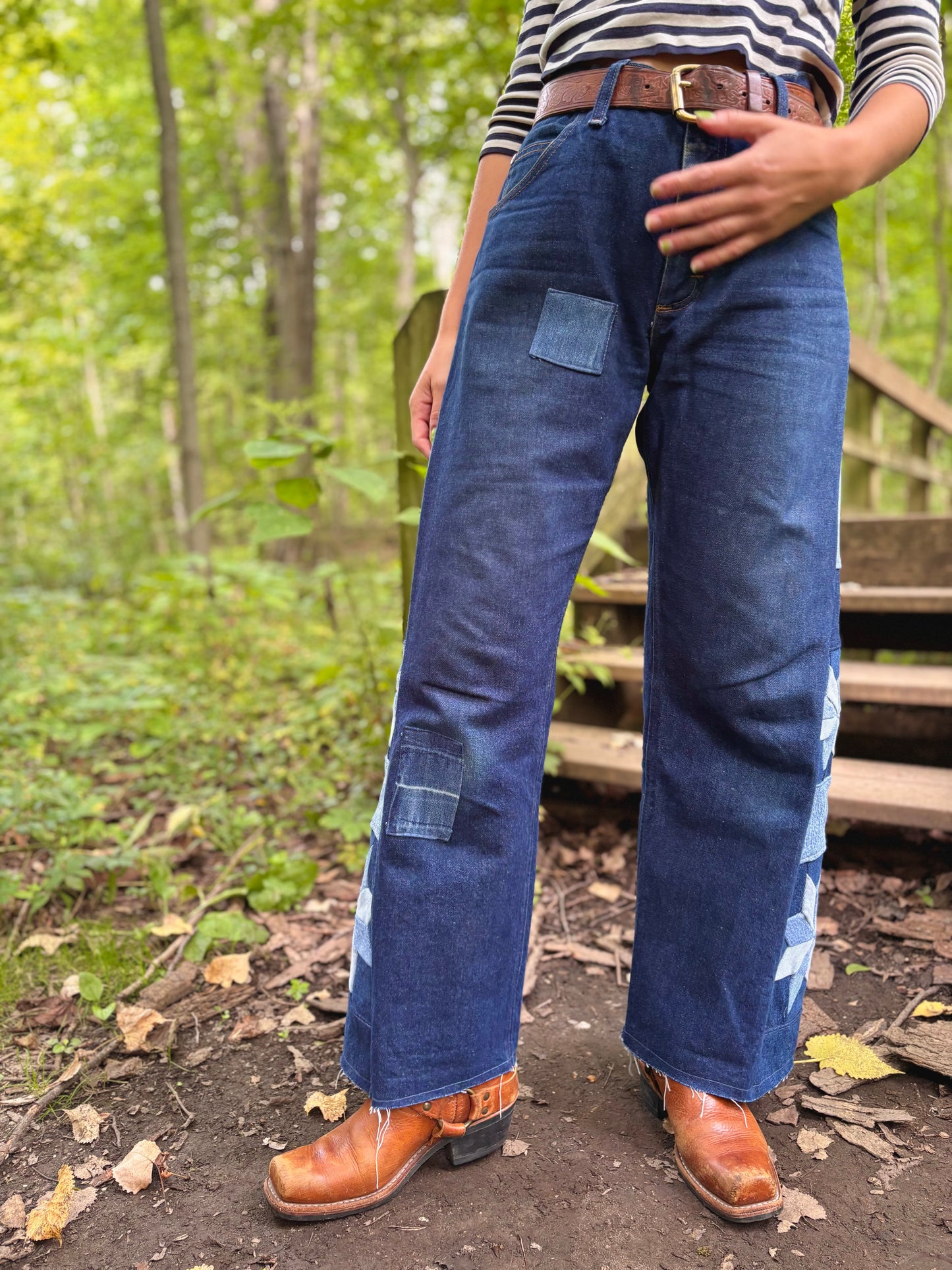 Patched Wrangler Star Jeans