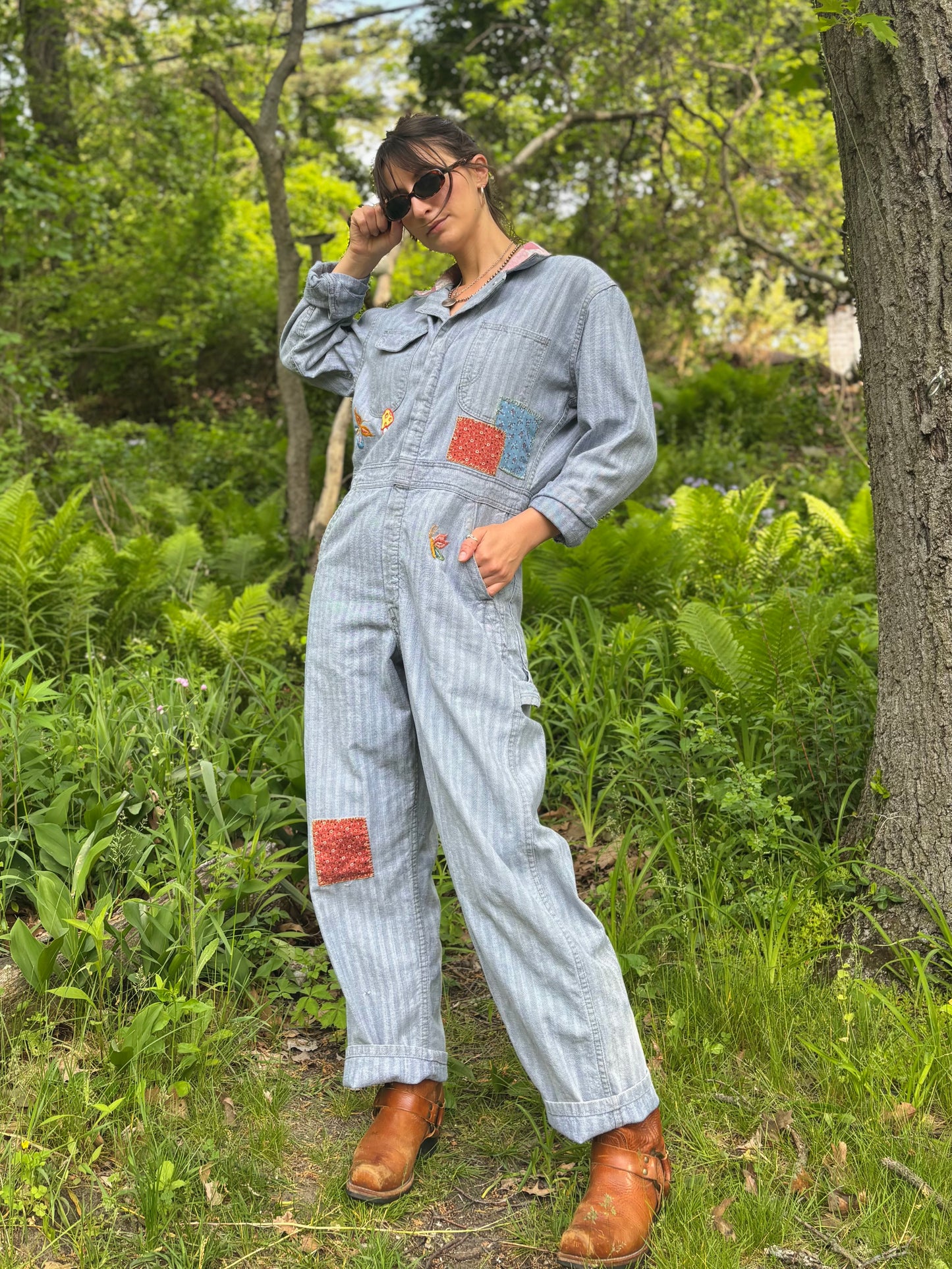 Hand Embroidered & Patched Wrangler Coveralls