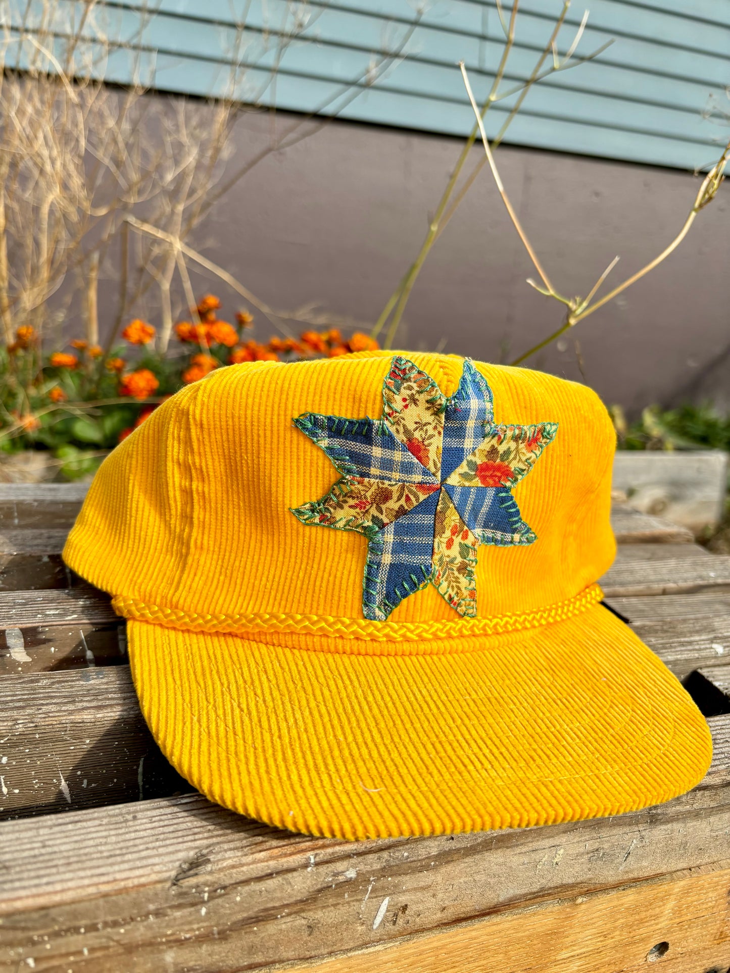 Embroidered Corduroy Trucker Hat