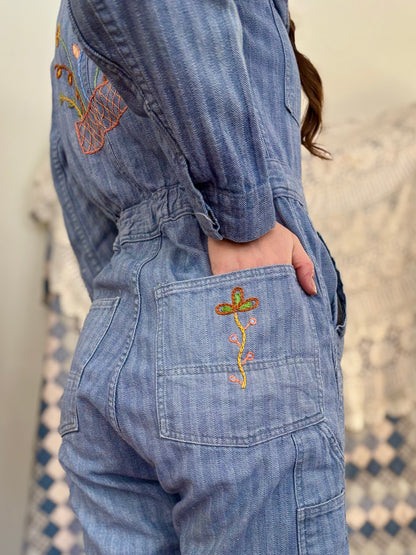 Hand Embroidered Paul Bunyan Coveralls