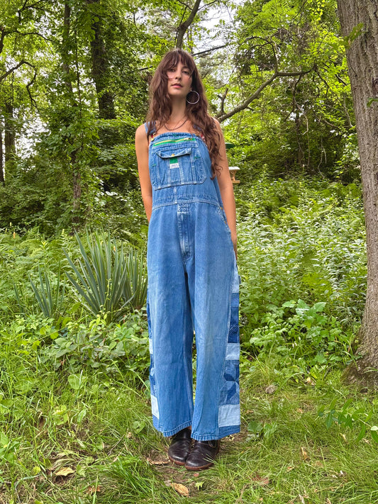 Blue Jean Star & Pinwheel Overalls