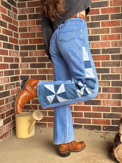 Jethro Turquoise Pinwheel Jeans